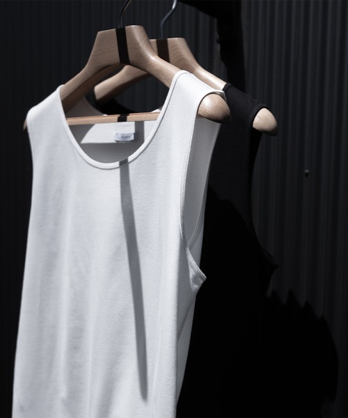 RUUBON（ルーボン）の「【RUUBON】airy layered tank top / エアリーレイヤードタンクトップ（タンクトップ・メンズ・ホワイト/ブラック・L/M/S）」の3枚目の写真