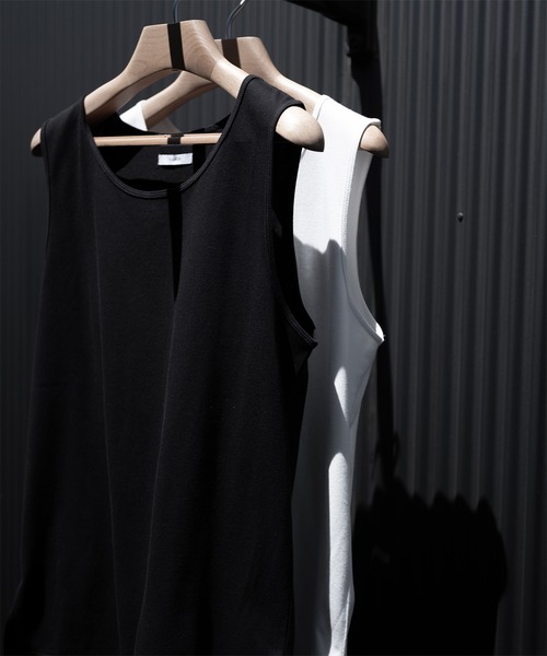 RUUBON（ルーボン）の「【RUUBON】airy layered tank top / エアリーレイヤードタンクトップ（タンクトップ・メンズ・ホワイト/ブラック・L/M/S）」の4枚目の写真