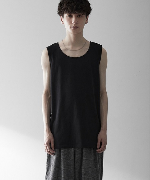RUUBON（ルーボン）の「【RUUBON】airy layered tank top / エアリーレイヤードタンクトップ（タンクトップ・メンズ・ホワイト/ブラック・L/M/S）」の17枚目の写真