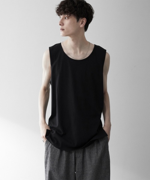 RUUBON（ルーボン）の「【RUUBON】airy layered tank top / エアリーレイヤードタンクトップ（タンクトップ・メンズ・ホワイト/ブラック・L/M/S）」の18枚目の写真