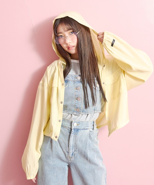 LOVETOXIC（ラブトキシック）の「【UV/防花粉】シアーパーカー（パーカー・キッズ・オフホワイト/イエロー/ブラウン/ネイビー・130cm/L:160cm/M:150cm/S:140cm）」の4枚目の写真