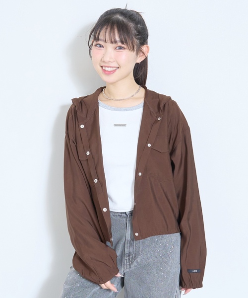 LOVETOXIC（ラブトキシック）の「【UV/防花粉】シアーパーカー（パーカー・キッズ・オフホワイト/イエロー/ブラウン/ネイビー・130cm/L:160cm/M:150cm/S:140cm）」の8枚目の写真