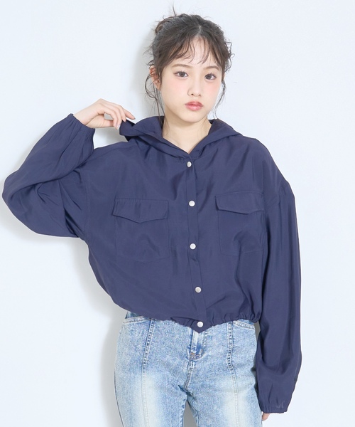 LOVETOXIC（ラブトキシック）の「【UV/防花粉】シアーパーカー（パーカー・キッズ・オフホワイト/イエロー/ブラウン/ネイビー・130cm/L:160cm/M:150cm/S:140cm）」の11枚目の写真