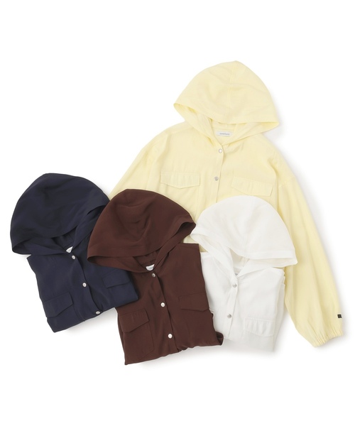 LOVETOXIC（ラブトキシック）の「【UV/防花粉】シアーパーカー（パーカー・キッズ・オフホワイト/イエロー/ブラウン/ネイビー・130cm/L:160cm/M:150cm/S:140cm）」の12枚目の写真