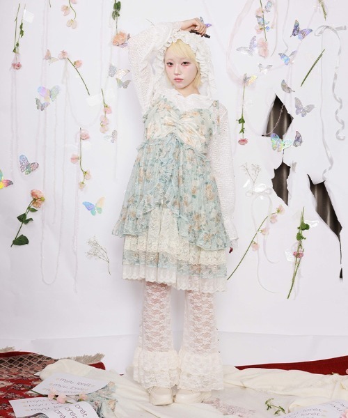 myu:loret(ミュウロレット)の「ペチ付レースフリルパンツ(その他パンツ・レディース・ブラック/キナリ・FREE)」の2枚目の写真