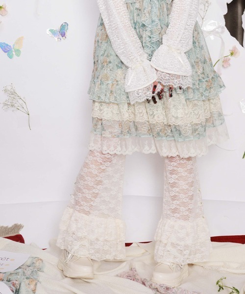 myu:loret(ミュウロレット)の「ペチ付レースフリルパンツ(その他パンツ・レディース・ブラック/キナリ・FREE)」の5枚目の写真