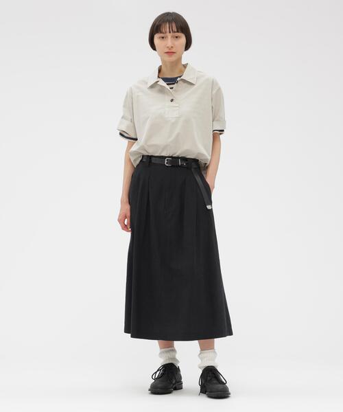 MHL.(エムエイチエル)の「FADED LINEN COTTON PLAINWEAVE(スカート・レディース・グレー/ブラック・2/1/0/3)」の3枚目の写真