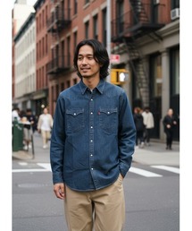 【LEVI'S/リーバイス】【王道ウエスタン】デニム ウエスタンシャツ スナップボタン 長袖 インディゴブルー