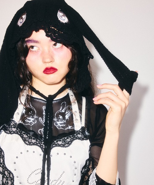 Candy Stripper（キャンディストリッパー）の「CANDY ♡ TIERED CAMI ワンピース（ワンピース・レディース・ブラック/アイボリー/グレー・FREE）」の15枚目の写真