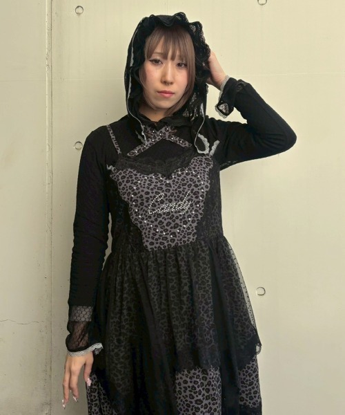 Candy Stripper（キャンディストリッパー）の「CANDY ♡ TIERED CAMI ワンピース（ワンピース・レディース・ブラック/アイボリー/グレー・FREE）」の21枚目の写真