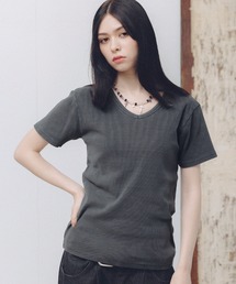 Buyer's Select/ ピグメント加工テレコジャストフィットVネックT
