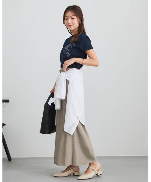 COHINA(コヒナ)の「ナチュラルウォッシュバイヤスナロースカート 【低身長・小柄女性】(スカート・レディース・ホワイト/グレー/ベージュ・XS-Short/S-Regular/XS-Regular/S-Short)」の16枚目の写真