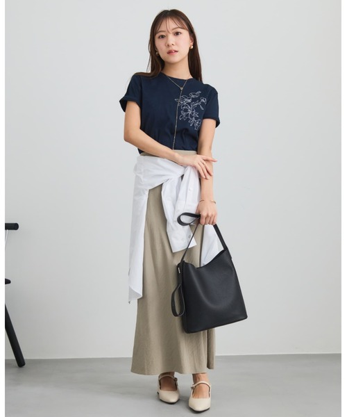 COHINA(コヒナ)の「ナチュラルウォッシュバイヤスナロースカート 【低身長・小柄女性】(スカート・レディース・ホワイト/グレー/ベージュ・XS-Short/S-Regular/XS-Regular/S-Short)」の17枚目の写真