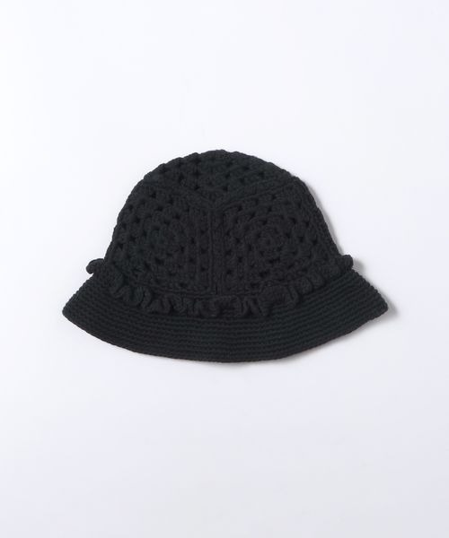 JEANASIS（ジーナシス）の「フラワークロシェHAT/663463（ハット・レディース・ブラック/ホワイト・FREE）」の2枚目の写真