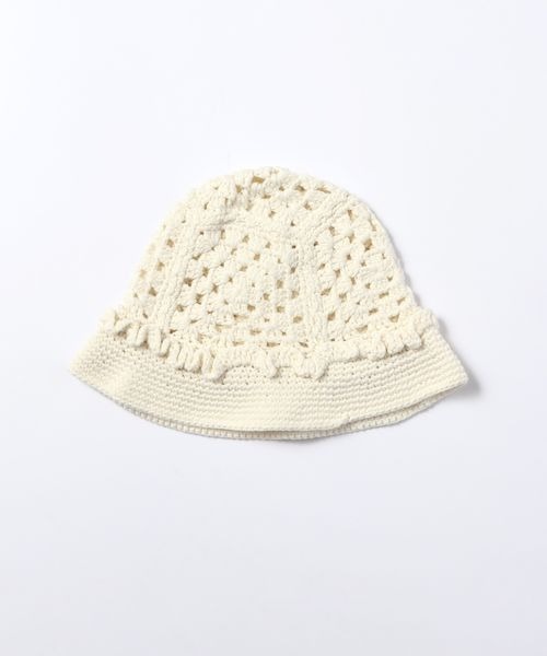 JEANASIS（ジーナシス）の「フラワークロシェHAT/663463（ハット・レディース・ブラック/ホワイト・FREE）」の3枚目の写真