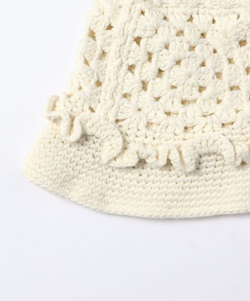 JEANASIS（ジーナシス）の「フラワークロシェHAT/663463（ハット・レディース・ブラック/ホワイト・FREE）」の5枚目の写真