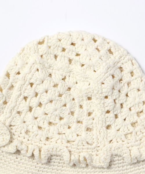 JEANASIS（ジーナシス）の「フラワークロシェHAT/663463（ハット・レディース・ブラック/ホワイト・FREE）」の6枚目の写真