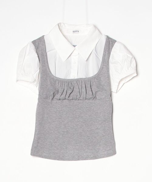 TITTY&CO.(ティティーアンドコー)の「ブラウスドッキングトップス(シャツ/ブラウス・レディース・グレー/チャコールグレー・FREE)」の6枚目の写真