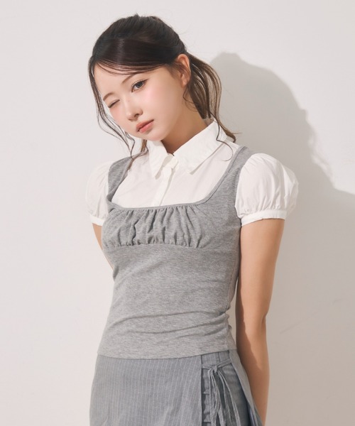 TITTY&CO.(ティティーアンドコー)の「ブラウスドッキングトップス(シャツ/ブラウス・レディース・グレー/チャコールグレー・FREE)」の8枚目の写真