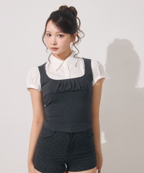 TITTY&CO.(ティティーアンドコー)の「ブラウスドッキングトップス(シャツ/ブラウス・レディース・グレー/チャコールグレー・FREE)」の17枚目の写真