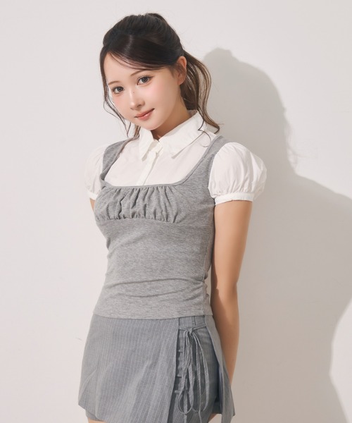 TITTY&CO.(ティティーアンドコー)の「ブラウスドッキングトップス(シャツ/ブラウス・レディース・グレー/チャコールグレー・FREE)」の9枚目の写真