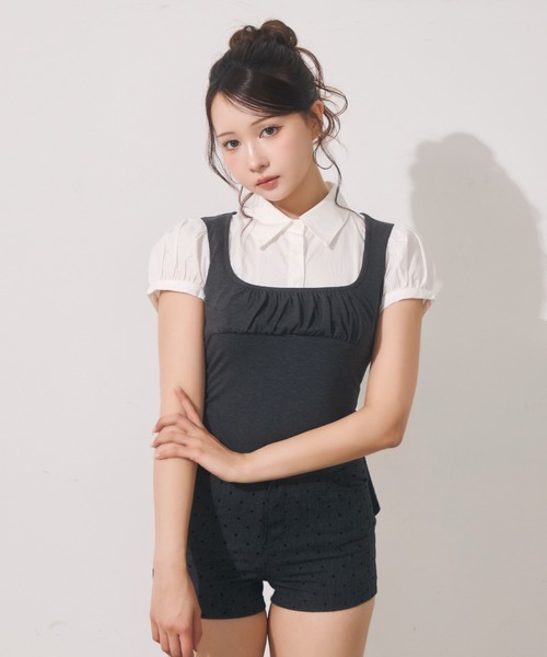 TITTY&CO.(ティティーアンドコー)の「ブラウスドッキングトップス(シャツ/ブラウス・レディース・グレー/チャコールグレー・FREE)」の21枚目の写真