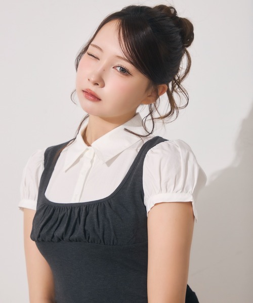TITTY&CO.(ティティーアンドコー)の「ブラウスドッキングトップス(シャツ/ブラウス・レディース・グレー/チャコールグレー・FREE)」の22枚目の写真