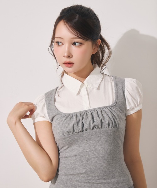 TITTY&CO.(ティティーアンドコー)の「ブラウスドッキングトップス(シャツ/ブラウス・レディース・グレー/チャコールグレー・FREE)」の12枚目の写真