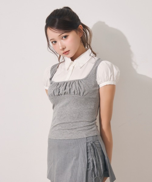 TITTY&CO.(ティティーアンドコー)の「ブラウスドッキングトップス(シャツ/ブラウス・レディース・グレー/チャコールグレー・FREE)」の15枚目の写真