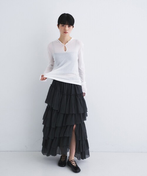 CODE A（コードエー）の「M dramatic skirt（スカート・レディース・チャコールグレー・36/34）」の6枚目の写真