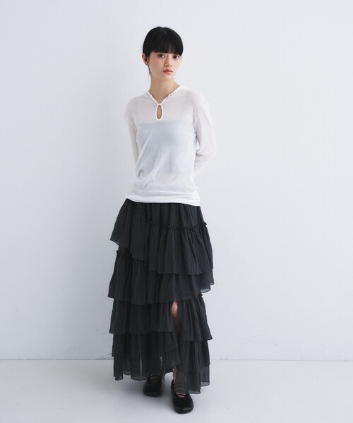 CODE A（コードエー）の「M dramatic skirt（スカート・レディース・チャコールグレー・36/34）」の2枚目の写真