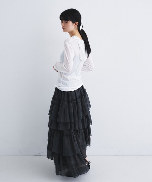 CODE A（コードエー）の「M dramatic skirt（スカート・レディース・チャコールグレー・36/34）」の3枚目の写真