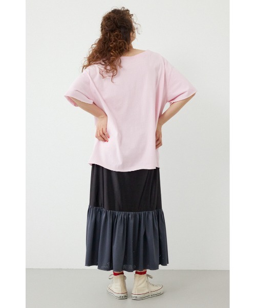RODEO CROWNS WIDE BOWL(ロデオクラウンズワイドボウル)の「ピグメントルーズオフショルTシャツ(Tシャツ/カットソー・レディース・ブラウン/オフホワイト/チャコールグレー/ライトピンク・FREE)」の9枚目の写真