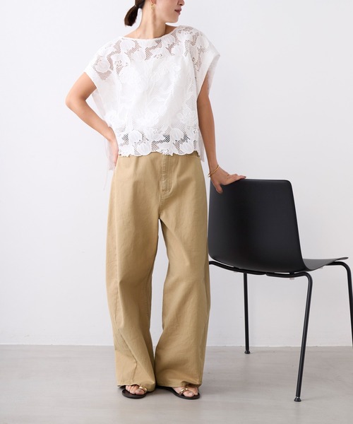 MICA&DEAL(マイカ&ディール)の「ツイストカラーデニムコクーンパンツ〈2サイズ展開〉(デニムパンツ・レディース・ベージュ/グレー/ライトピンク・38/36)」の22枚目の写真