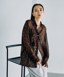 LEPSIM | 2WAY柄シアー長袖シャツ 664892(シャツ/ブラウス)