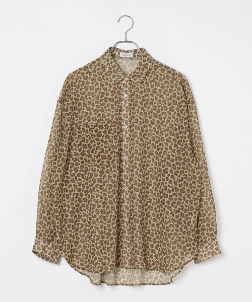 LEPSIM（レプシィム）の「2WAY柄シアー長袖シャツ　664892（シャツ/ブラウス・レディース・チェック/ブラック/ブラウン/ネイビー/レオパード/ブラウン系その他・FREE）」の5枚目の写真