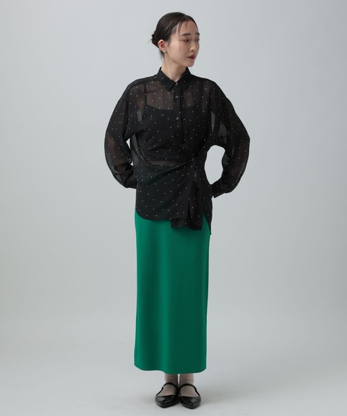 LEPSIM(レプシィム)の「2WAY柄シアー長袖シャツ 664892(シャツ/ブラウス・レディース・チェック/ブラック・FREE)」の13枚目の写真
