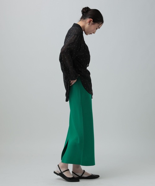 LEPSIM(レプシィム)の「2WAY柄シアー長袖シャツ 664892(シャツ/ブラウス・レディース・チェック/ブラック・FREE)」の14枚目の写真