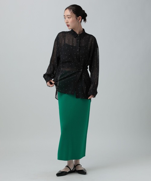 LEPSIM(レプシィム)の「2WAY柄シアー長袖シャツ 664892(シャツ/ブラウス・レディース・チェック/ブラック・FREE)」の15枚目の写真