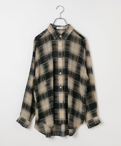 LEPSIM(レプシィム)の「2WAY柄シアー長袖シャツ 664892(シャツ/ブラウス・レディース・チェック/ブラック・FREE)」の16枚目の写真