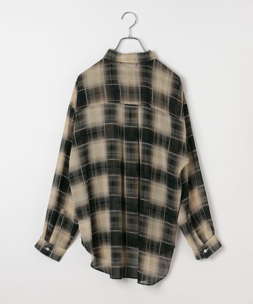 LEPSIM(レプシィム)の「2WAY柄シアー長袖シャツ 664892(シャツ/ブラウス・レディース・チェック/ブラック・FREE)」の17枚目の写真