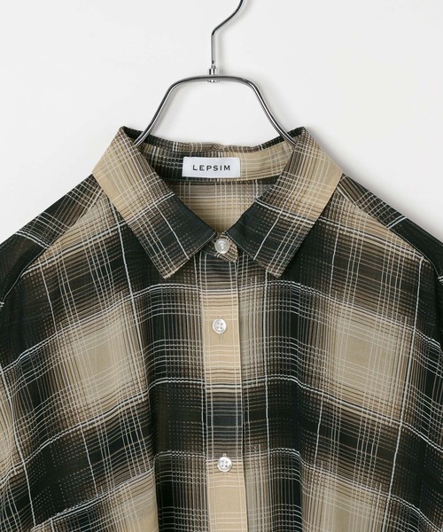 LEPSIM(レプシィム)の「2WAY柄シアー長袖シャツ 664892(シャツ/ブラウス・レディース・チェック/ブラック・FREE)」の18枚目の写真