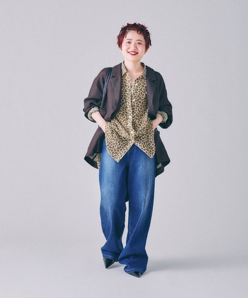 LEPSIM(レプシィム)の「2WAY柄シアー長袖シャツ 664892(シャツ/ブラウス・レディース・チェック/ブラック/ブラウン/ネイビー/レオパード/ブラウン系その他・FREE)」の16枚目の写真
