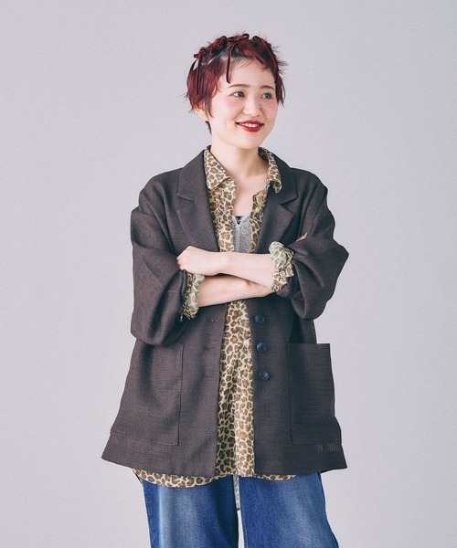 LEPSIM(レプシィム)の「2WAY柄シアー長袖シャツ 664892(シャツ/ブラウス・レディース・チェック/ブラック/ブラウン/ネイビー/レオパード/ブラウン系その他・FREE)」の19枚目の写真