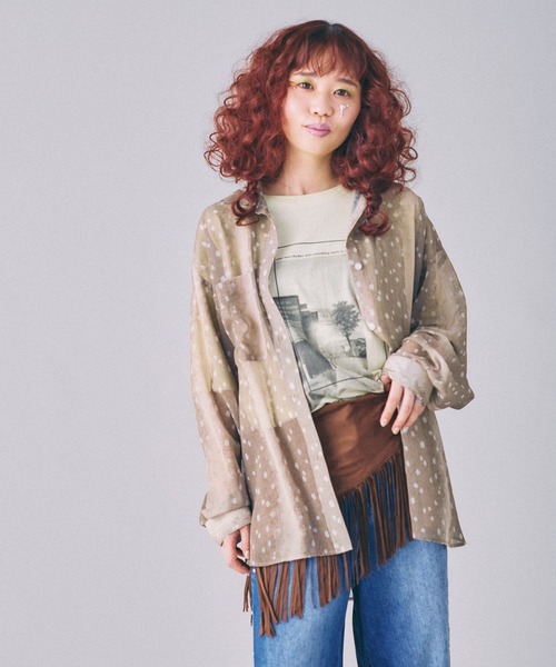 LEPSIM(レプシィム)の「2WAY柄シアー長袖シャツ 664892(シャツ/ブラウス・レディース・チェック/ブラック/ブラウン/ネイビー/レオパード/ブラウン系その他・FREE)」の21枚目の写真