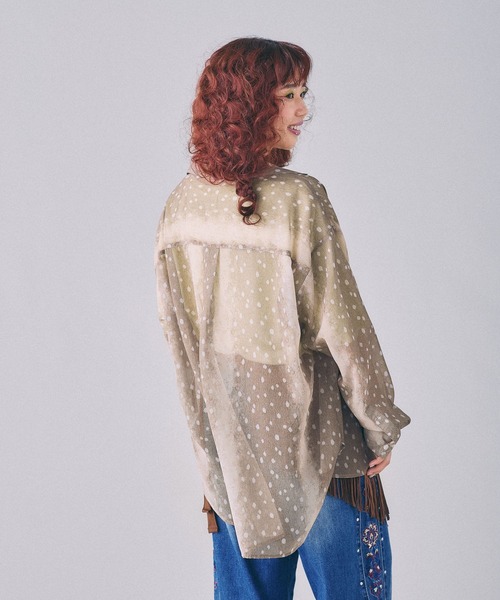 LEPSIM(レプシィム)の「2WAY柄シアー長袖シャツ 664892(シャツ/ブラウス・レディース・チェック/ブラック/ブラウン/ネイビー/レオパード/ブラウン系その他・FREE)」の22枚目の写真
