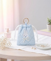 A BAG OF CHIPS（アバッグオブチップス）の「miffy/ミッフィー　キルティングパールシリーズ　カラビナ付きミニ巾着（ポーチ）」