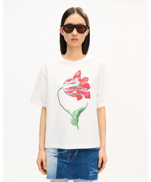 KENZO(ケンゾー)の「'KENZO Tulip' ルーズ Tシャツ イン コットン(Tシャツ/カットソー・レディース・ホワイト系その他・MEDIUM/SMALL/X-SMALL)」の1枚目の写真