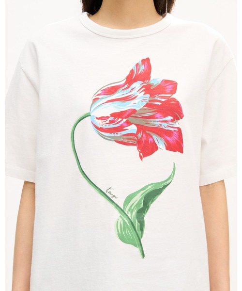 KENZO(ケンゾー)の「'KENZO Tulip' ルーズ Tシャツ イン コットン(Tシャツ/カットソー・レディース・ホワイト系その他・MEDIUM/SMALL/X-SMALL)」の4枚目の写真