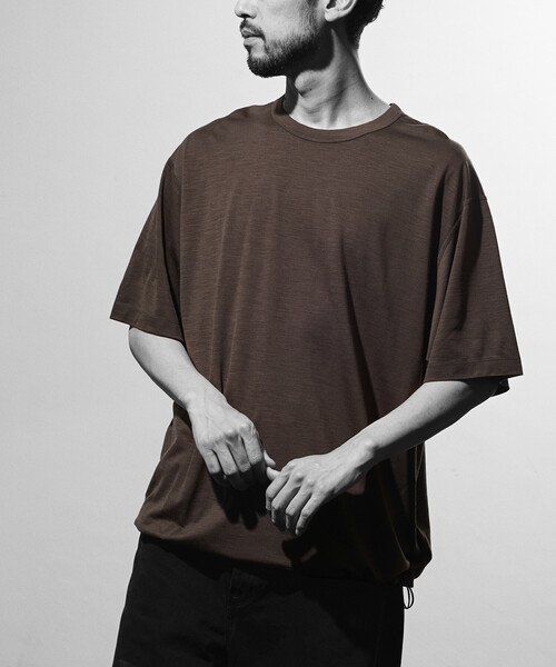 FREAK'S STORE(フリークスストア)の「ウォッシャブル メリノウールブレンド スピンドルTシャツ(Tシャツ/カットソー・メンズ・チャコールグレー/ブラック/ブラウン/ダークグレー・SMALL/MEDIUM/LARGE)」の4枚目の写真